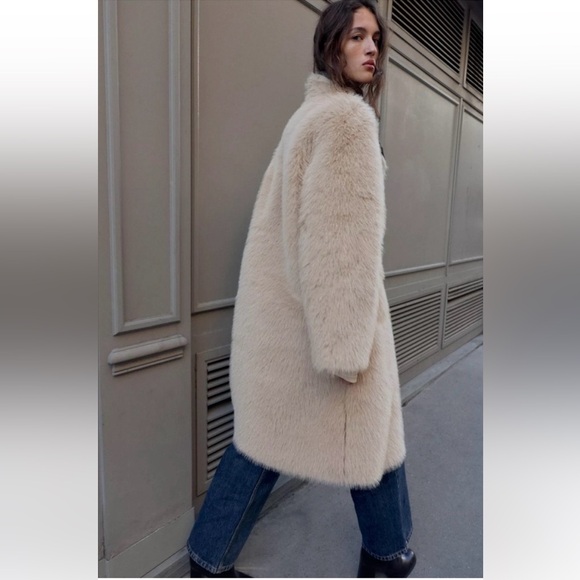 New ZARA Reversable Faux Fur Double-Faced Coat - Picture 12 of 16